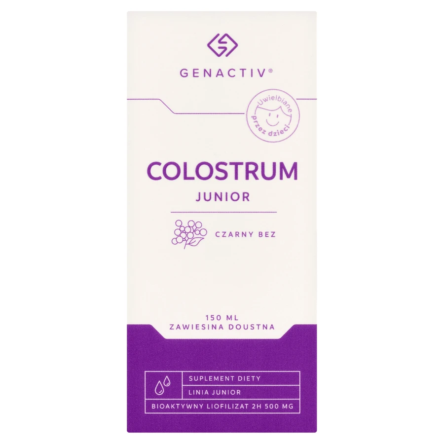 Genactiv Colostrum Junior Black Elderberry, суспензия для приема внутрь, с 3 лет, 150 мл: цены и характеристики