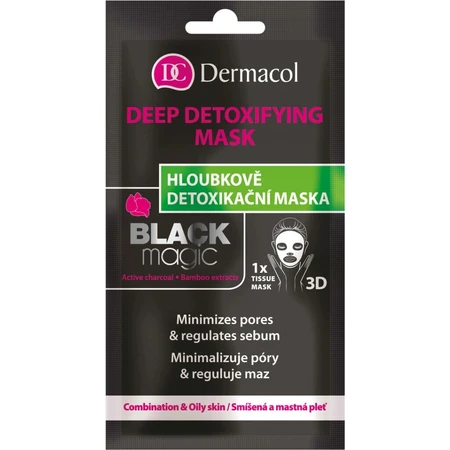 Dermacol Текстильная детокс-маска Black Magic 1×1 шт, детоксикация кожи: цены и характеристики