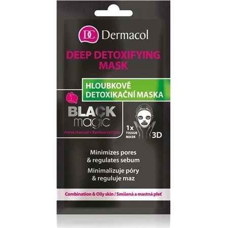 Dermacol Текстильная детокс-маска Black Magic 1×1 шт, детоксикация кожи: цены и характеристики