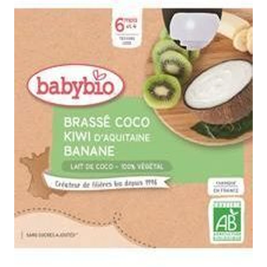 Babybio снек з кокосовим молоком - ківі та банан 4 х 85 г: ціни та характеристики