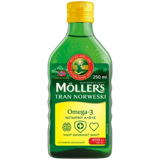 Риб'ячий жир з Омега-3 Mollers Tran Norwegian, від 3 років, лимонний смак, 250 мл