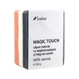 Натуральная мочалка с бразильской глиной и хлопьями люфы Magic Touch, 130 г, Sabio