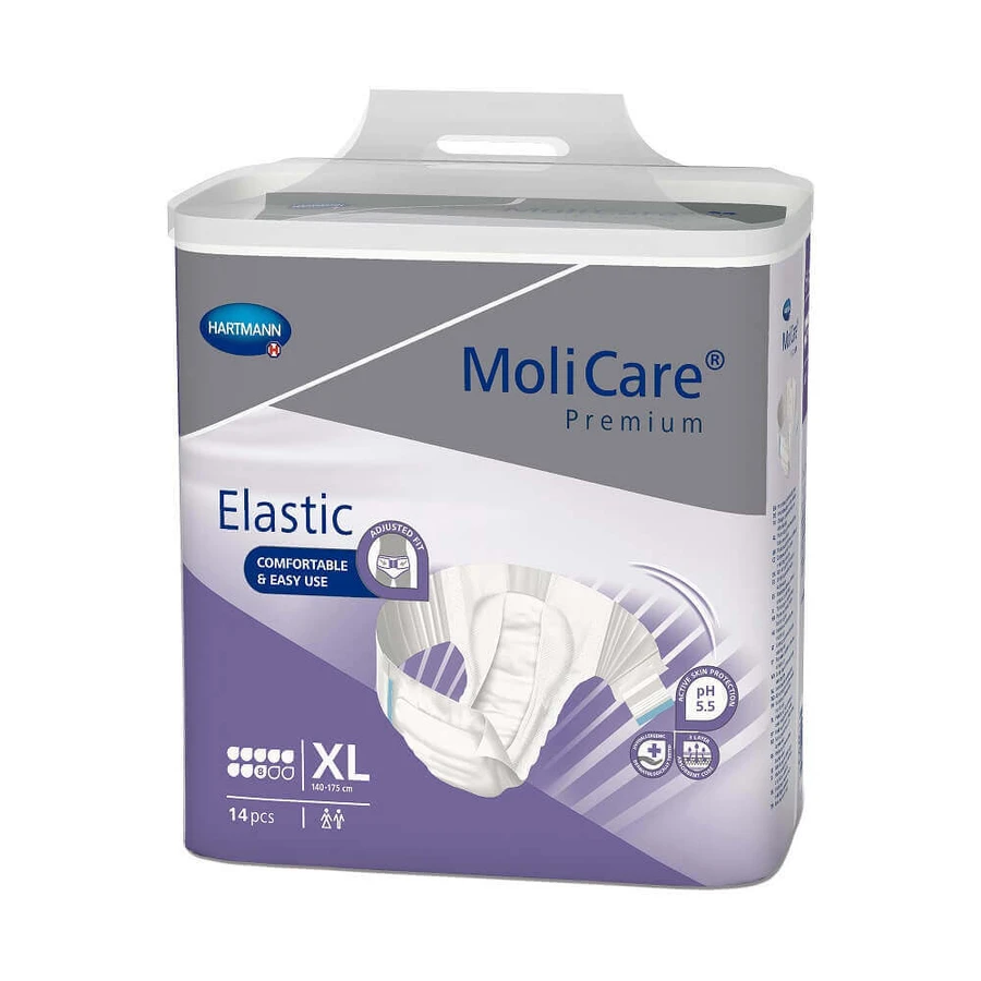 Подгузники MoliCare Premium Elastic 8 капель XL (165474), 14 штук, Hartmann: цены и характеристики