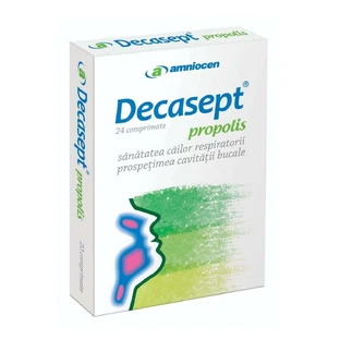 Декасепт прополис Amniocen Decasept propolis, 24 таблетки