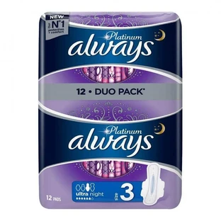 Прокладки Always Platinum Ultra Night, нічні, 6 крапель, 12 шт.