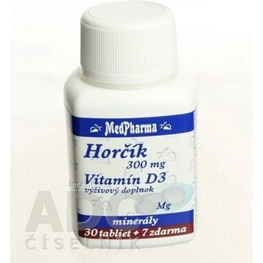 MedPharma ГОРЧИК 300MG+VIT. D 1×37 табл, дієтична добавка: ціни та характеристики