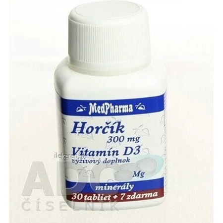 MedPharma ГОРЧИК 300MG+VIT. D 1×37 табл, дієтична добавка: ціни та характеристики