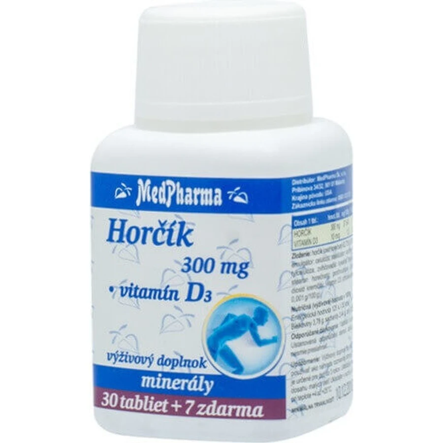 MedPharma ГОРЧИК 300MG+VIT. D 1×37 табл, дієтична добавка: ціни та характеристики