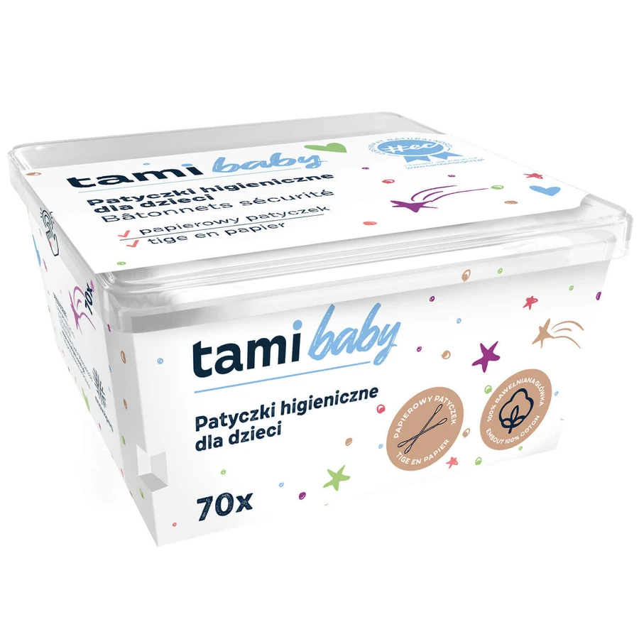 Tami MyBaby, ватні палички для немовлят та малюків, 100% бавовна, 70 штук: ціни та характеристики