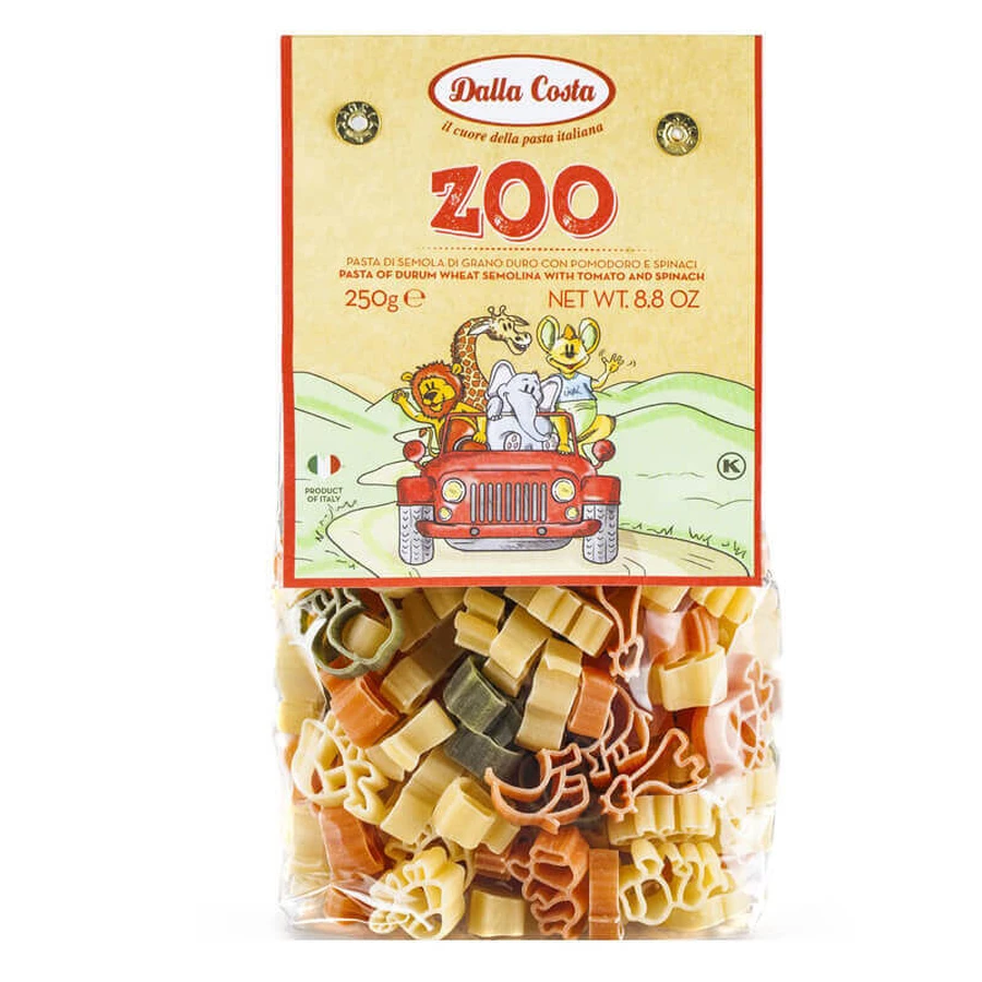 Макароны из твердых сортов пшеницы Zoo tricolour, 250 г, Dalla Costa: цены и характеристики