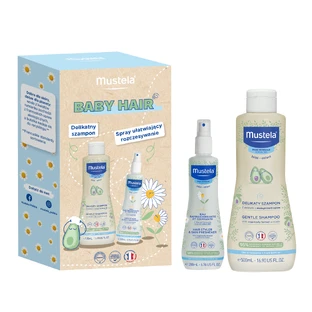 Набір Mustela Baby Hair, ніжний шампунь, 500 мл + спрей для розчісування, 200 мл