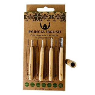 Бамбукові міжзубні щітки з кришкою, змішані, 8 шт, Gingia