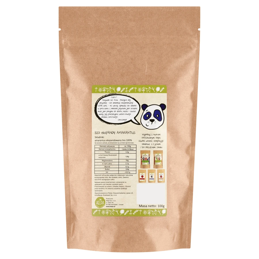 Helpa Bio exPandy, органический расширенный амарант, 100 г: цены и характеристики