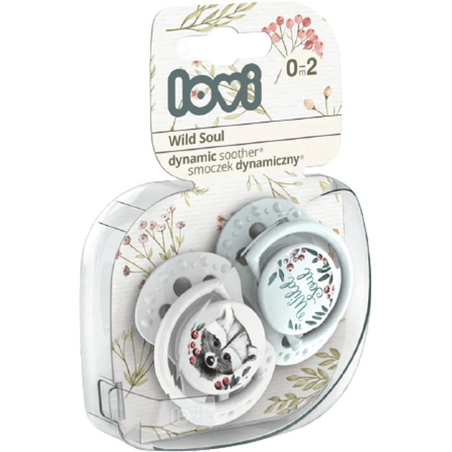 LOVI Пустышка силиконовая с мини-штампом Dynamic WILD SOUL, для мальчиков, 0-2м, 2 шт.: цены и характеристики