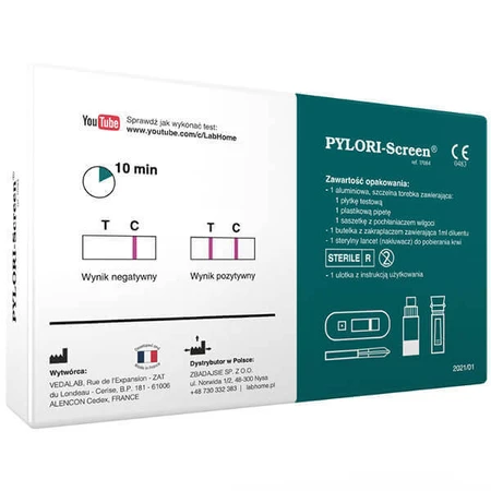 Pylori-Screen, быстрый тест для выявления антител против Helicobacter pylori, 1 штука: цены и характеристики
