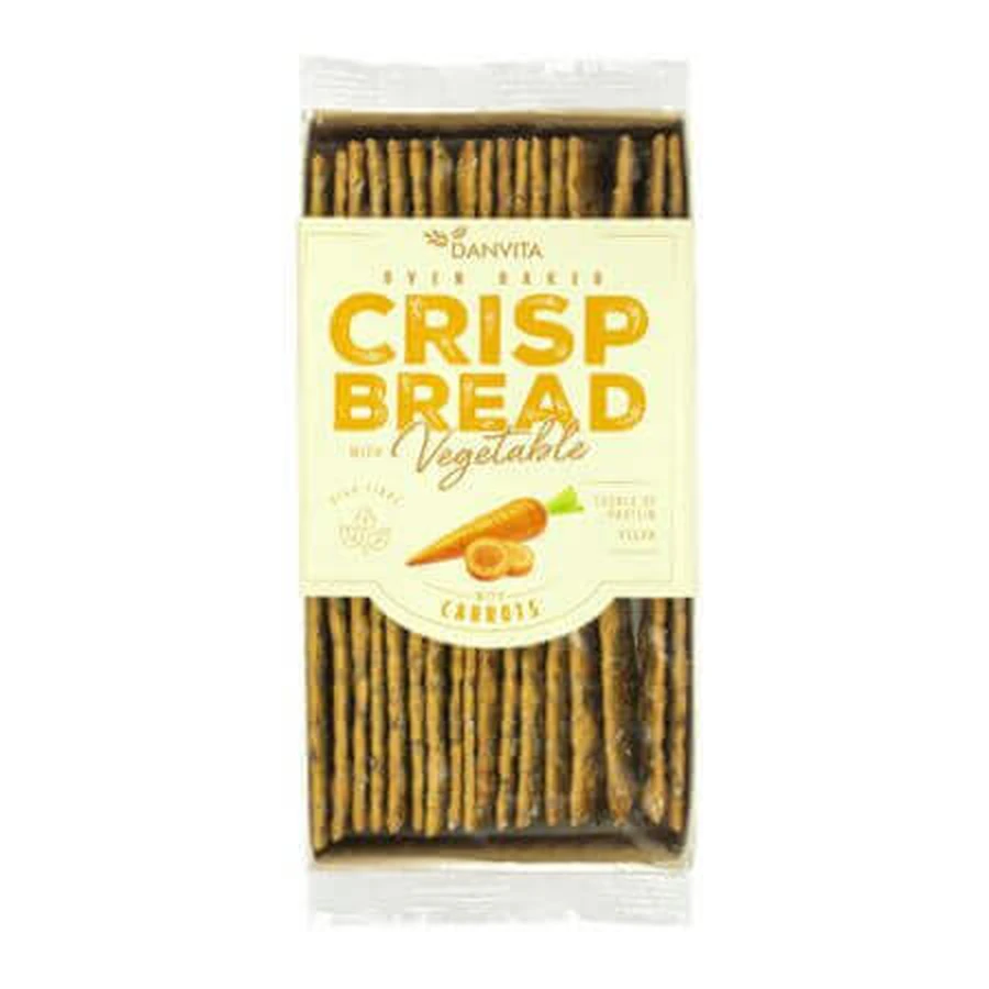 Хрусткі хлібці з морквою Crisp Bread, 130 г, Danvita: ціни та характеристики
