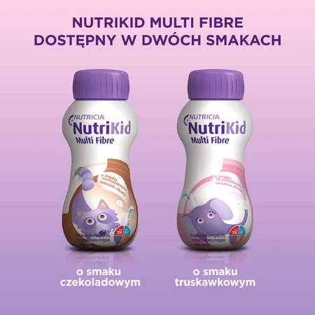 NutriKid Multi Fibre, харчова суміш для дітей старше 1 року, полуничний смак, 200 мл: ціни та характеристики
