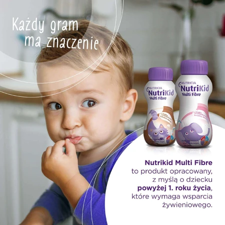 NutriKid Multi Fibre, харчова суміш для дітей старше 1 року, полуничний смак, 200 мл: ціни та характеристики