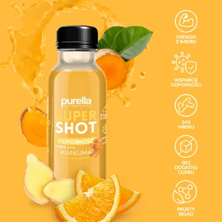 Purella Superfoods SuperShot Odporno, напій негазований, імбир + куркума, 100 мл КОРОТКАЯ ДАТА