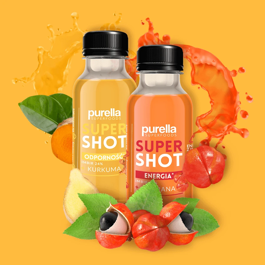 Purella Superfoods SuperShot Odporno, напій негазований, імбир + куркума, 100 мл КОРОТКАЯ ДАТА: ціни та характеристики