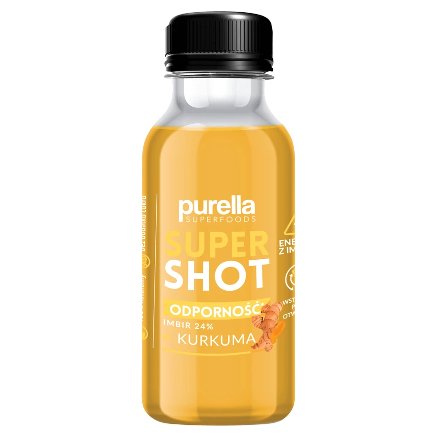 Purella Superfoods SuperShot Odporno, напій негазований, імбир + куркума, 100 мл КОРОТКАЯ ДАТА: ціни та характеристики
