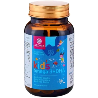 Омега 3+ДГК Aronia Kids Omega 3+DHA со вкусом тутти фрутти, 60 жевательных капсул