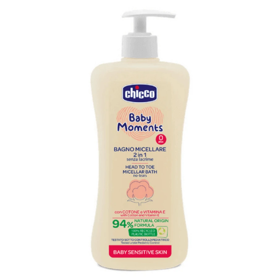 Шампунь та гель для душу Baby Moments Sensitive, 500 мл, +0 місяців, Chicco: ціни та характеристики