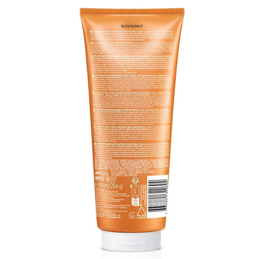 Сонцезахисне зволожуюче молочко з SPF50+ для обличчя та тіла Capital Soleil, 300 мл, Vichy: ціни та характеристики