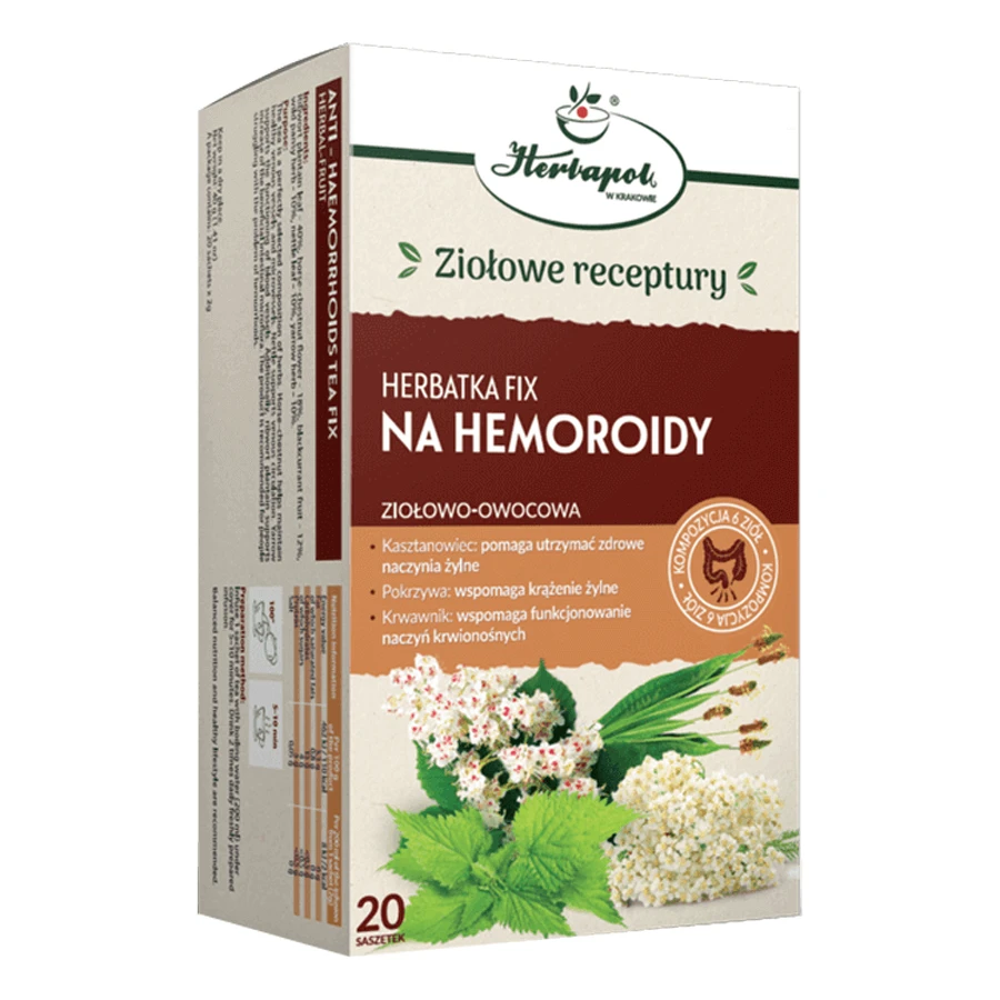 Гербапол На Геморрой, травяно-фруктовый фиксирующий чай, 2 г x 20 пакетиков: цены и характеристики