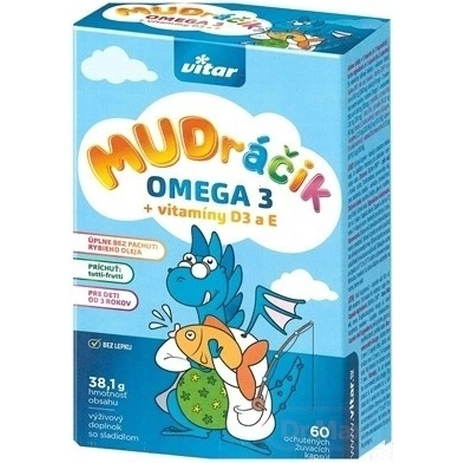 MUDráik Омега 3 + Витамины D3, E 1×60 капс, капсулы со вкусом тутти-фрутти: цены и характеристики