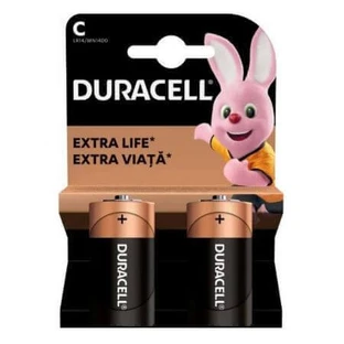 Лужні батарейки C Extra Life, 2 штуки, Duracell