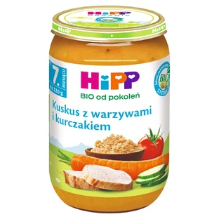 Пюре HiPP Dish Bio Кускус з овочами та куркою, після 7 місяців, 220 г