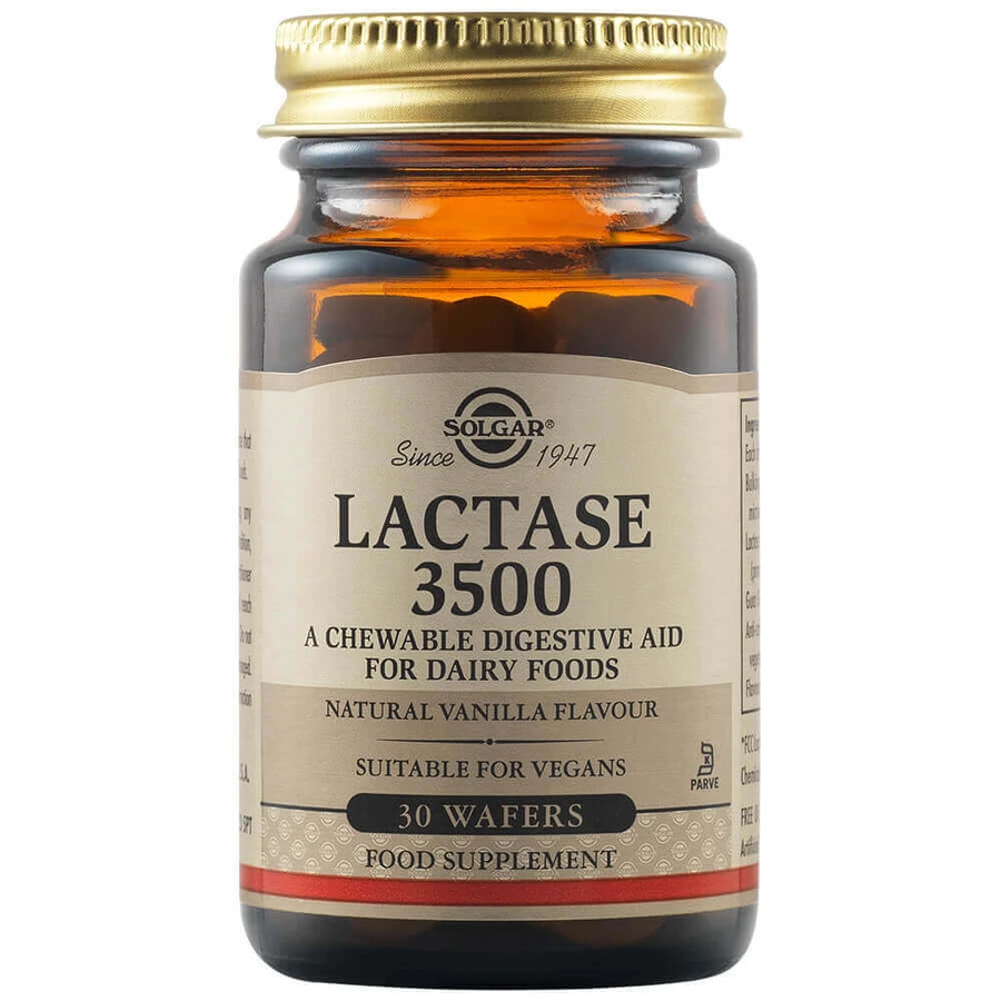 Лактаза 3500 Solgar Lactase 3500, жевательные таблетки с ароматом ванили, 30 таблеток: цены и характеристики