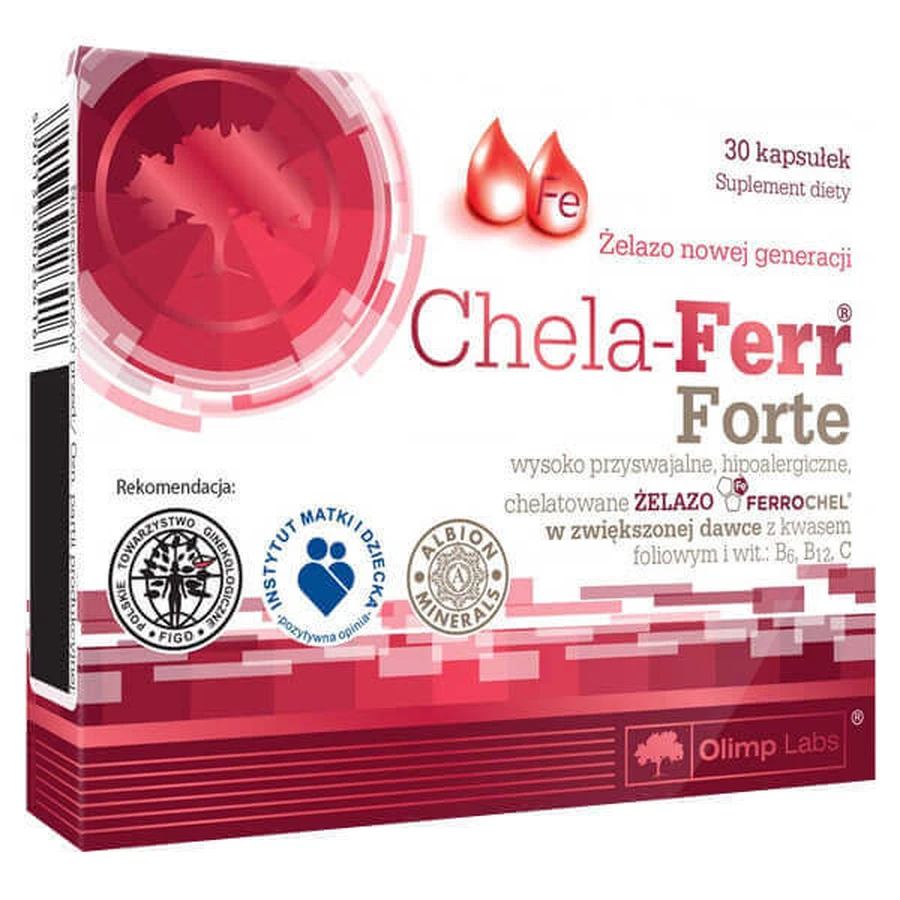 Olimp Chela-Ferr Forte, Хелат железа, 30 капсул: цены и характеристики
