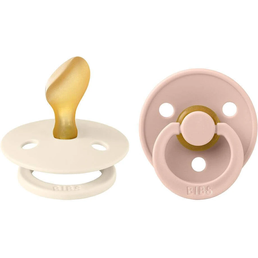BIBS Цветные анатомические пустышки из натурального каучука vekos 2 Ivory / Blush 2 шт.: цены и характеристики