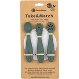 Petite&Mars Набір силіконових тренувальних ложок Take&Match Misty Green 6м+ 3 шт
