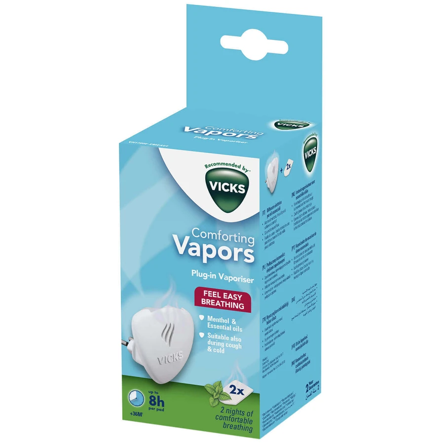 Vicks Заспокійливі випаровування, контактний масляний дифузор + 2 картриджі, аромат ментолу: ціни та характеристики
