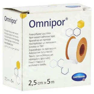 Пластир гіпоалергенний на паперовій основі Omnipor (900437), 2,5смх5м, 1шт, Hartmann