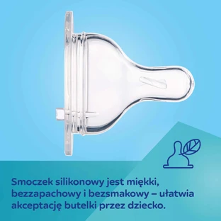 Canpol Babies Easy Start, пляшечка проти кольок, з широким горлом, з ручками, Bonjur Paris, синя, від 12 місяців, 300 мл