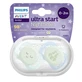 Нічні пустушки Philips Avent Ultra Start, 0-2 місяці, 2 штуки, синій/зелений, SCF075/08, Philips