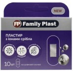 Пластир Family Plast бактерицидний на шовковій основі з іонами срібла розмір 25 мм х 72 мм, 10 шт.: ціни та характеристики