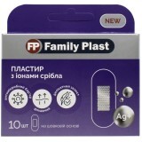 Пластир Family Plast бактерицидний на шовковій основі з іонами срібла розмір 25 мм х 72 мм, 10 шт.