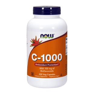 Now Foods C-1000, вітамін С + біофлавоноїди + рутин, 250 вегетаріанських капсул