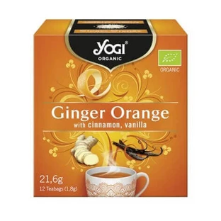 Органічний чай з апельсином, імбиром, корицею та ваніллю Ginger Orange, 12 пакетиків, Yogi Tea
