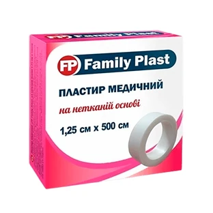 Family plast пластырь медицинский на нетканой основе 1,25 см х 500 см, с подвесом