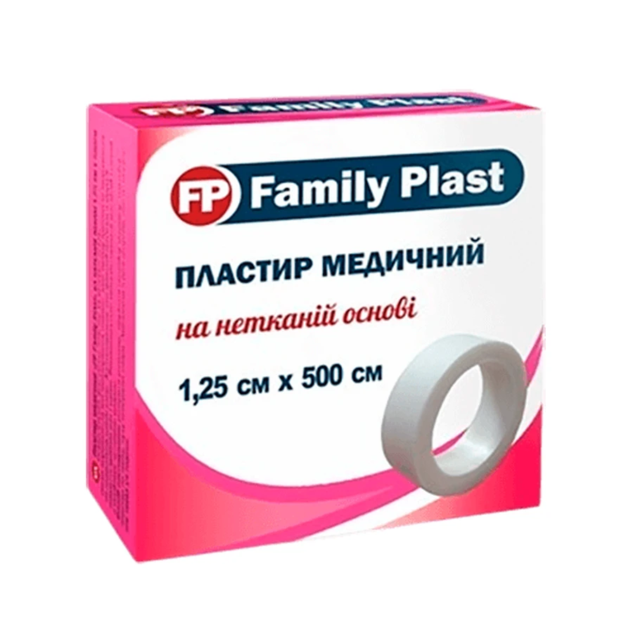 Family plast пластир медичний на нетканій основі 1,25 см х 500 см, з підвісом: ціни та характеристики