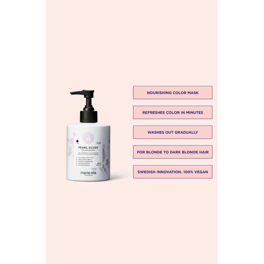 Maria Nila Colour Refresh Pearl Silver питательная маска без перманентных цветовых пигментов 0.20, 300 мл: цены и характеристики