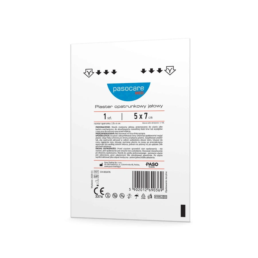 Pasocare Med, пластырь для перевязки, яуи, 5 см x 7 см, 1 шт.: цены и характеристики