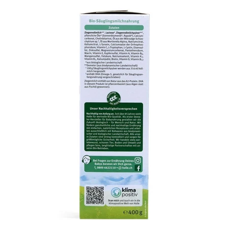 Holle Bio Pre, детское молоко на основе козьего молока, с рождения, 400 г КОРОТКАЯ ДАТА: цены и характеристики