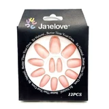 Набір з 12 матових штучних нігтів Janelove Matte Matte, нюдовий
